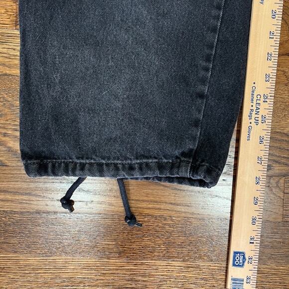 Levi's '94 Baggy Washed Black Denim Jeans Womens 34 Cargo Pockets Grunge Skater - Picture 6 of 9